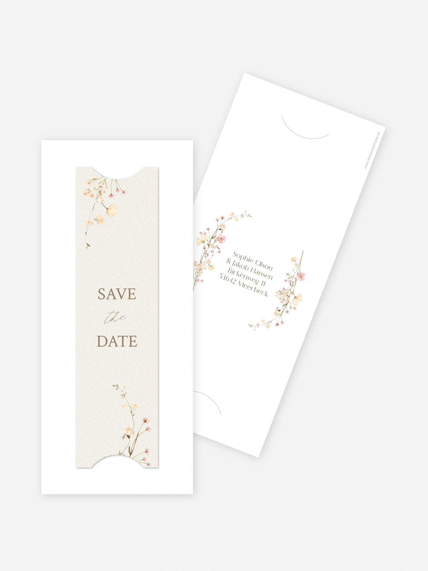 Save-the-Date Karte Monogram Bloom