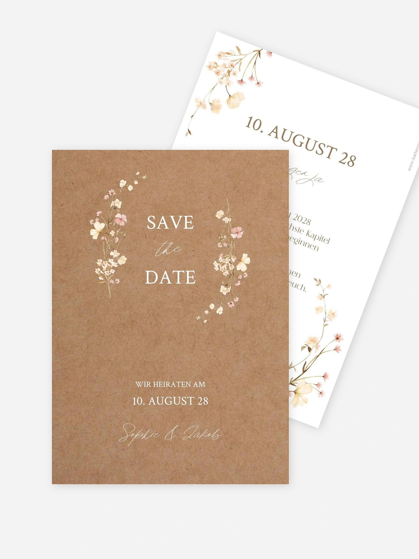 Save-the-Date Karte Monogram Bloom