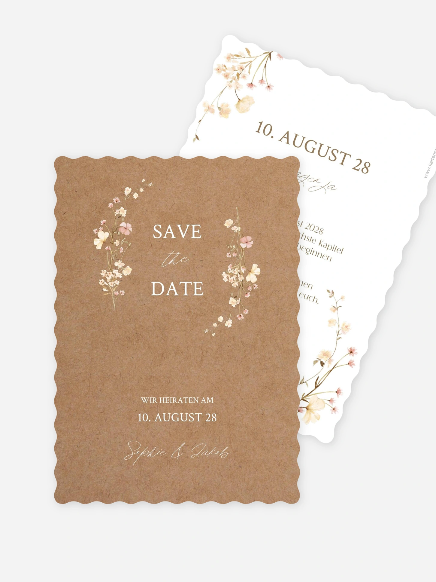 Save-the-Date Karte Monogram Bloom