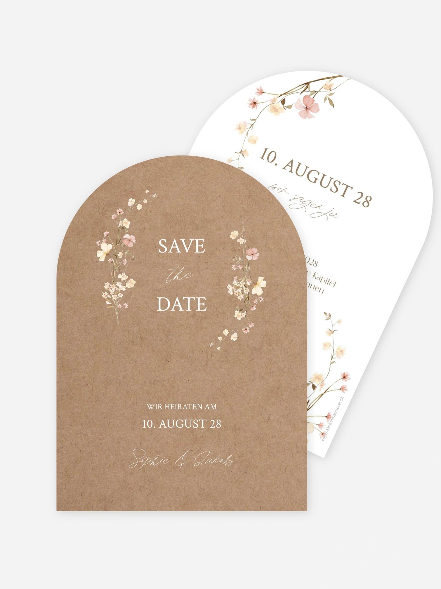 Save-the-Date Karte Monogram Bloom