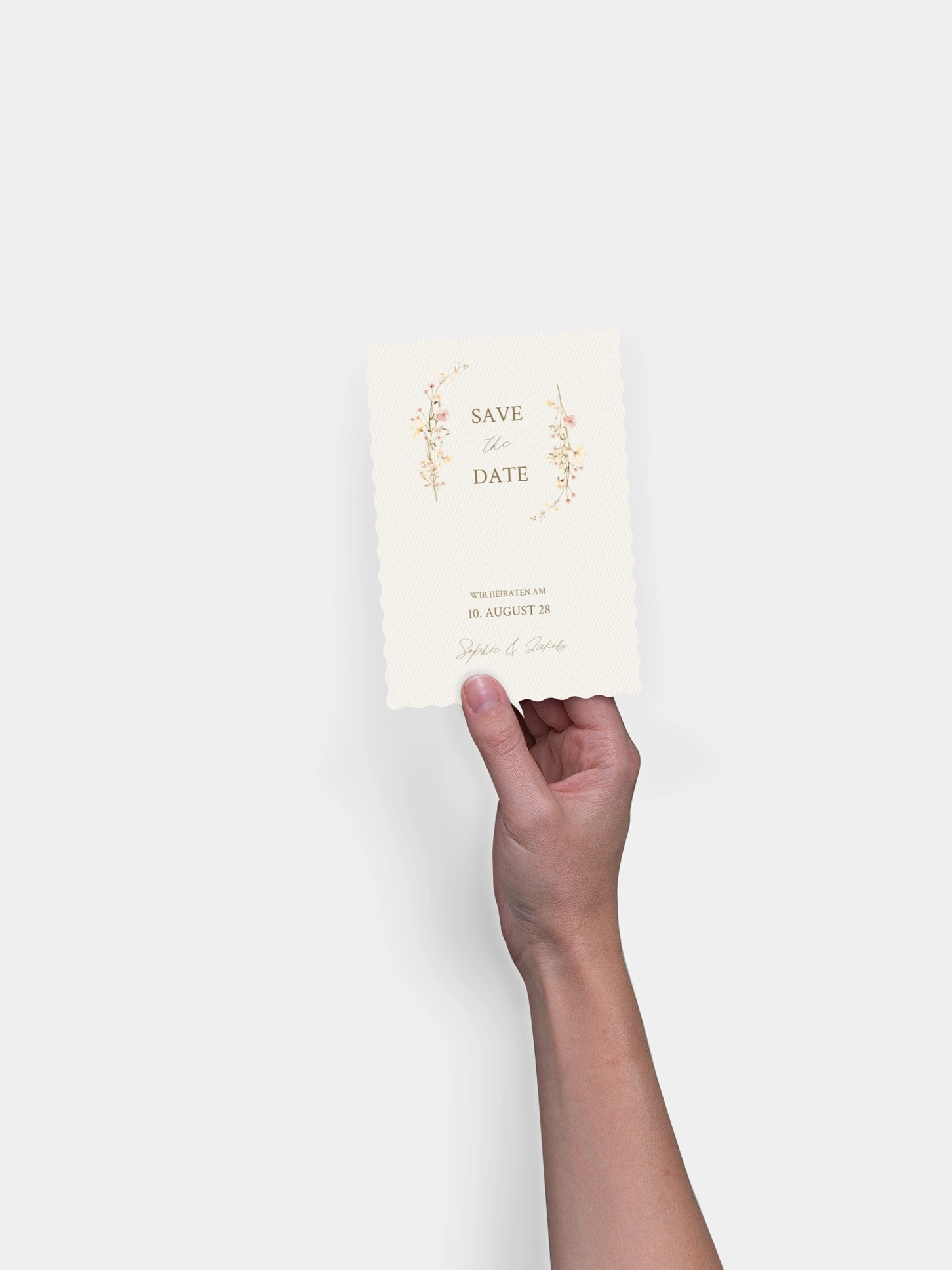 Save-the-Date Karte Monogram Bloom