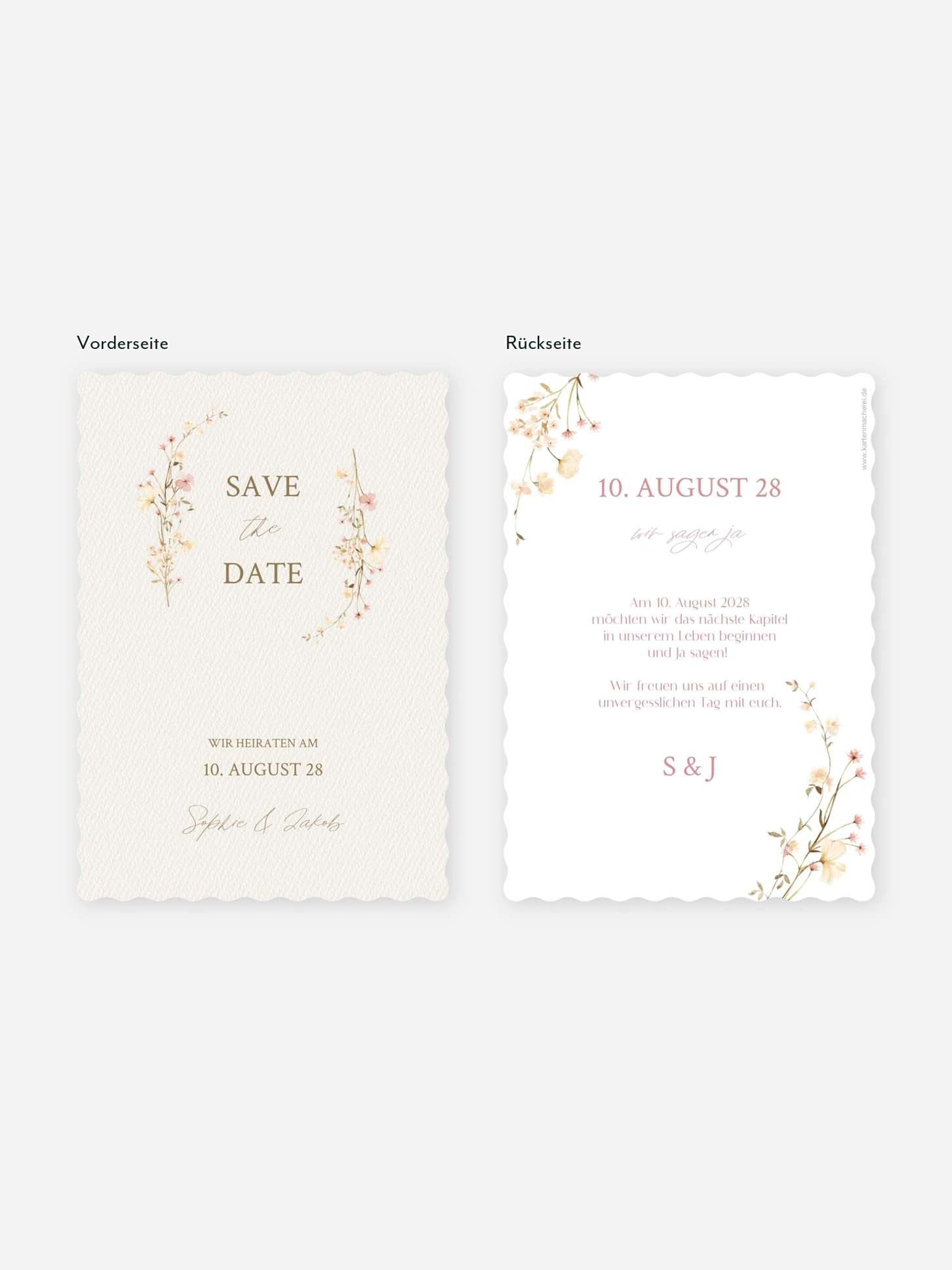 Save-the-Date Karte Monogram Bloom