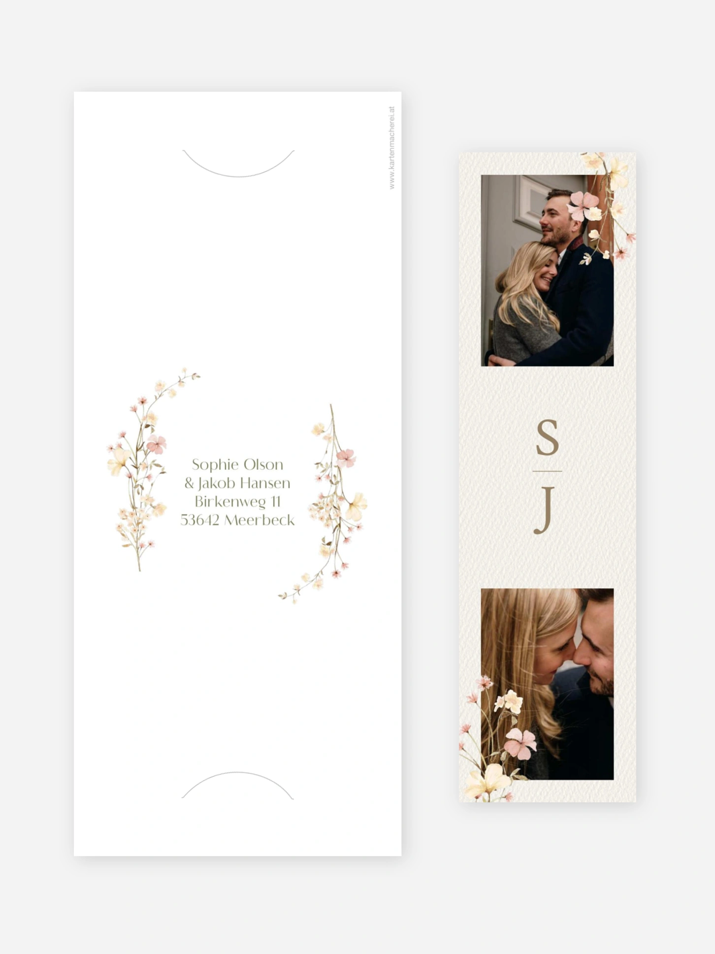 Save-the-Date Karte Monogram Bloom