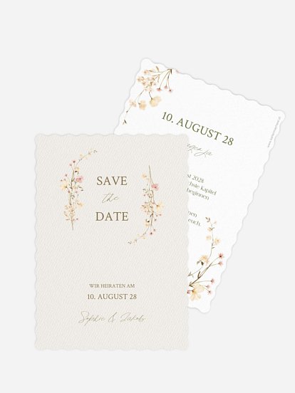 Save-the-Date Karte Monogram Bloom