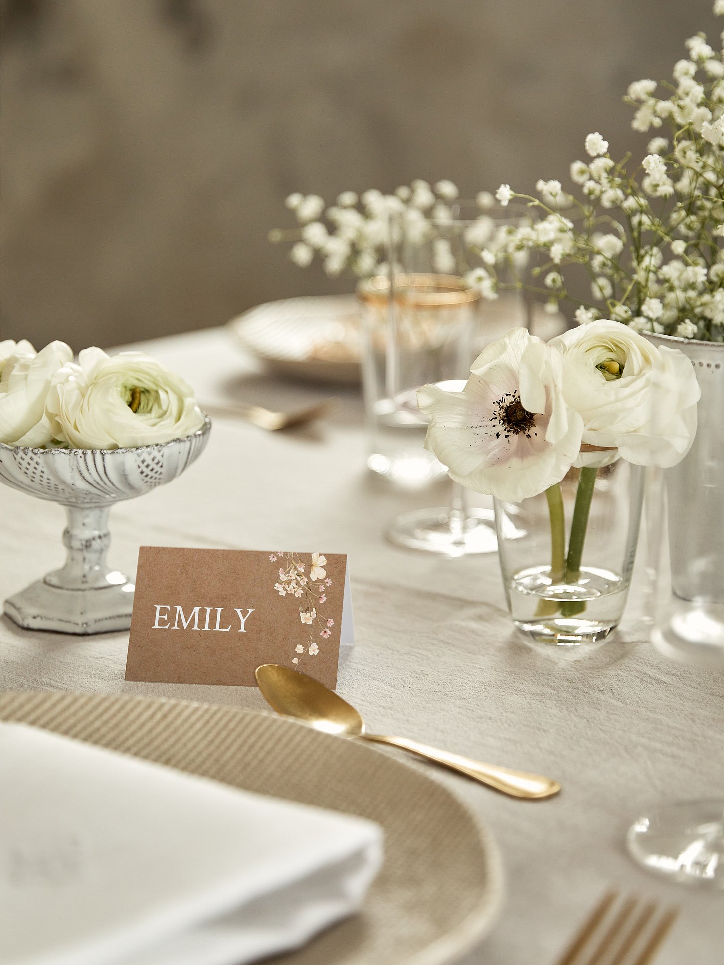 Tischkarte Hochzeit Monogram Bloom