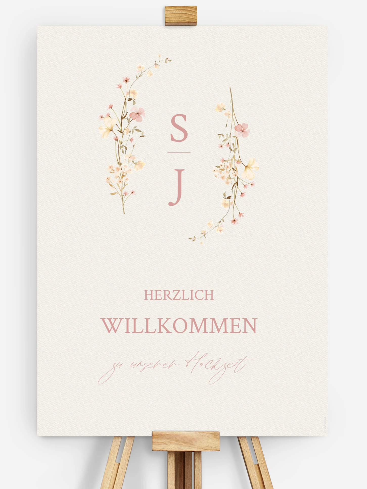 Willkommensschild Monogram Bloom