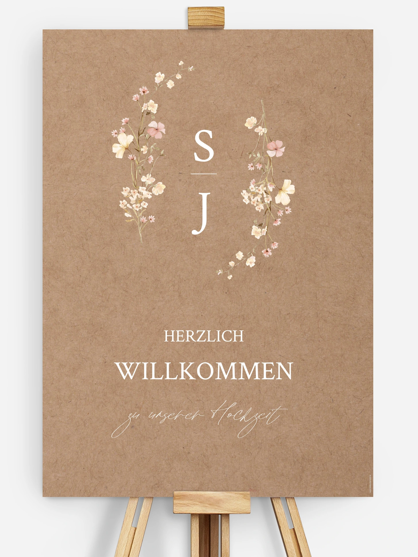Willkommensschild Monogram Bloom