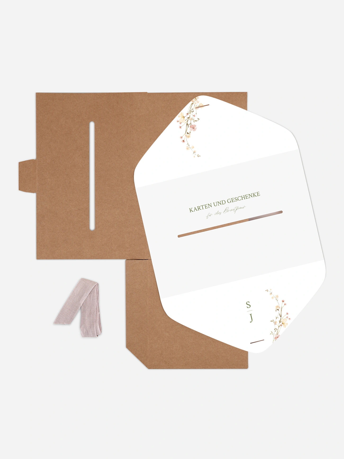 Kartenbox Hochzeit Monogram Bloom