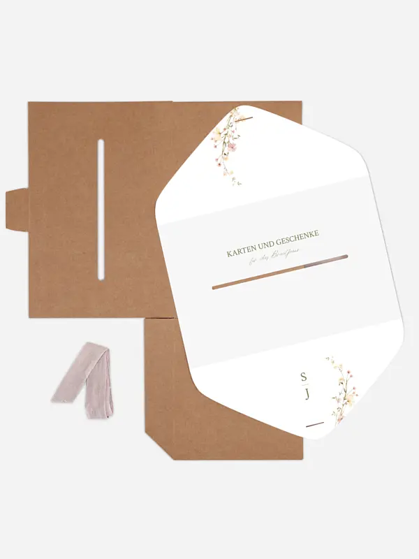 Kartenbox Hochzeit Monogram Bloom