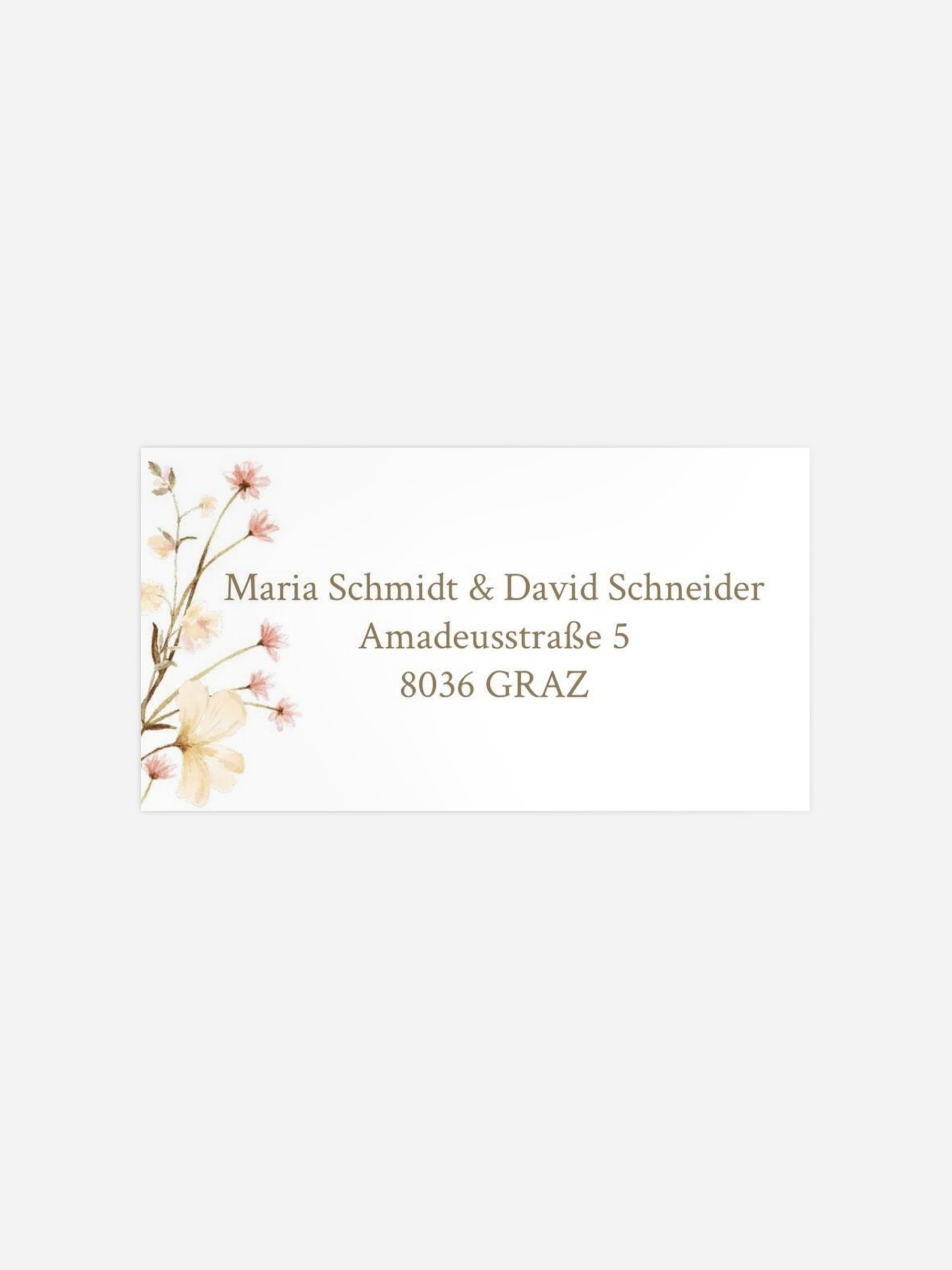 Empfängeraufkleber Hochzeit Monogram Bloom