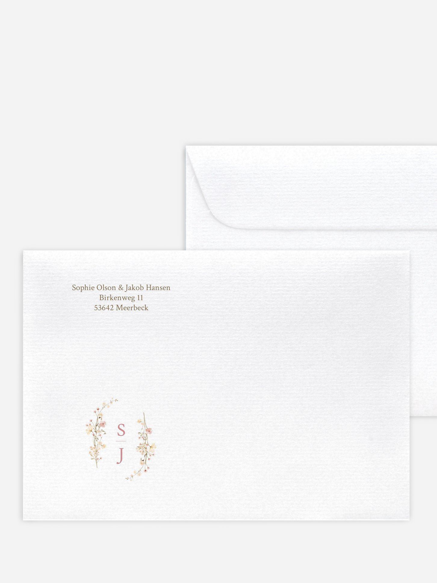 Briefumschlag mit Motiv Monogram Bloom