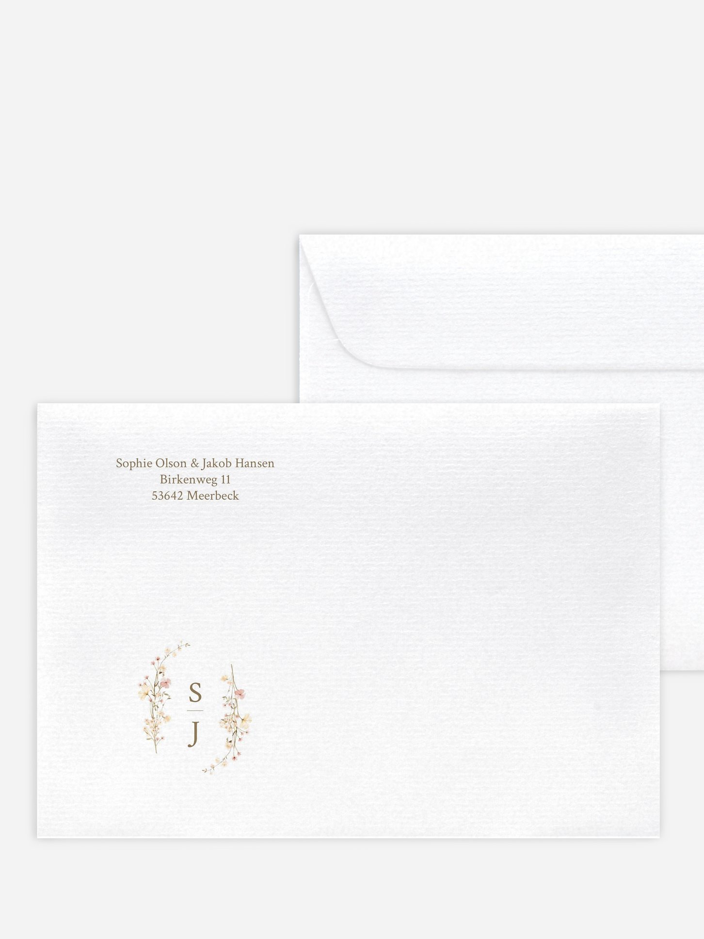 Briefumschlag mit Motiv Monogram Bloom