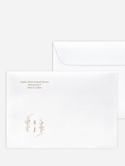 Briefumschlag mit Motiv Monogram Bloom