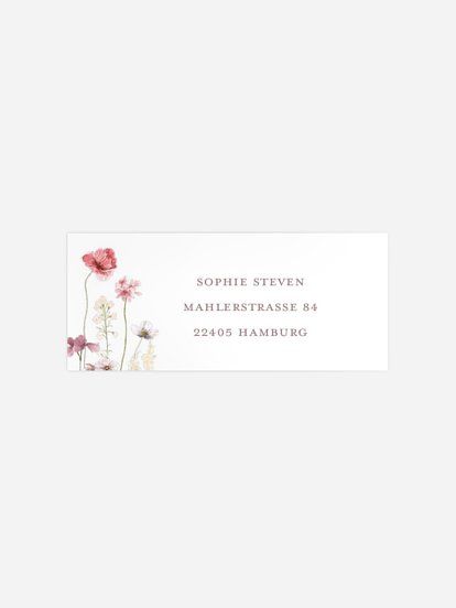 Absenderaufkleber Konfirmation und Kommunion Les Fleurs