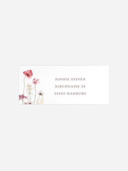 Absenderaufkleber Konfirmation und Kommunion Les Fleurs