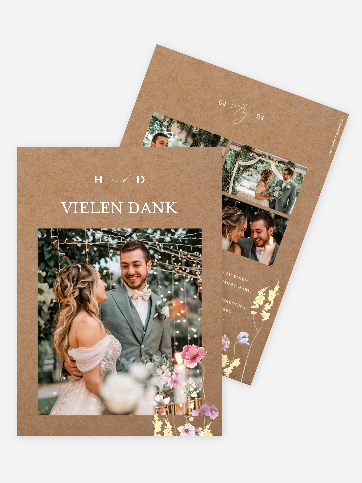 Dankeskarte Hochzeit Les Fleurs