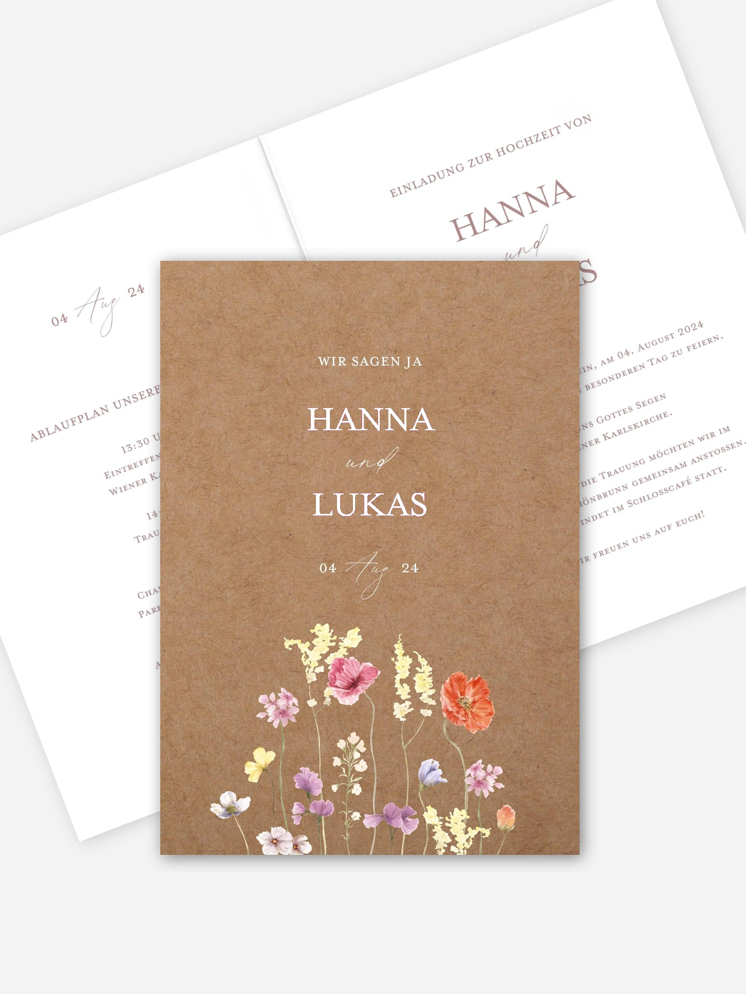 Hochzeitseinladung Les Fleurs