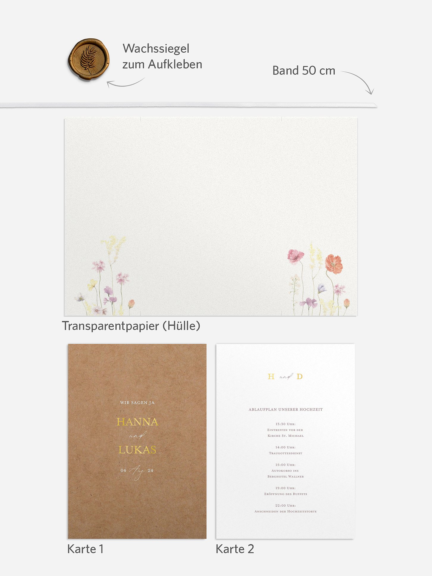 Hochzeitseinladung Les Fleurs