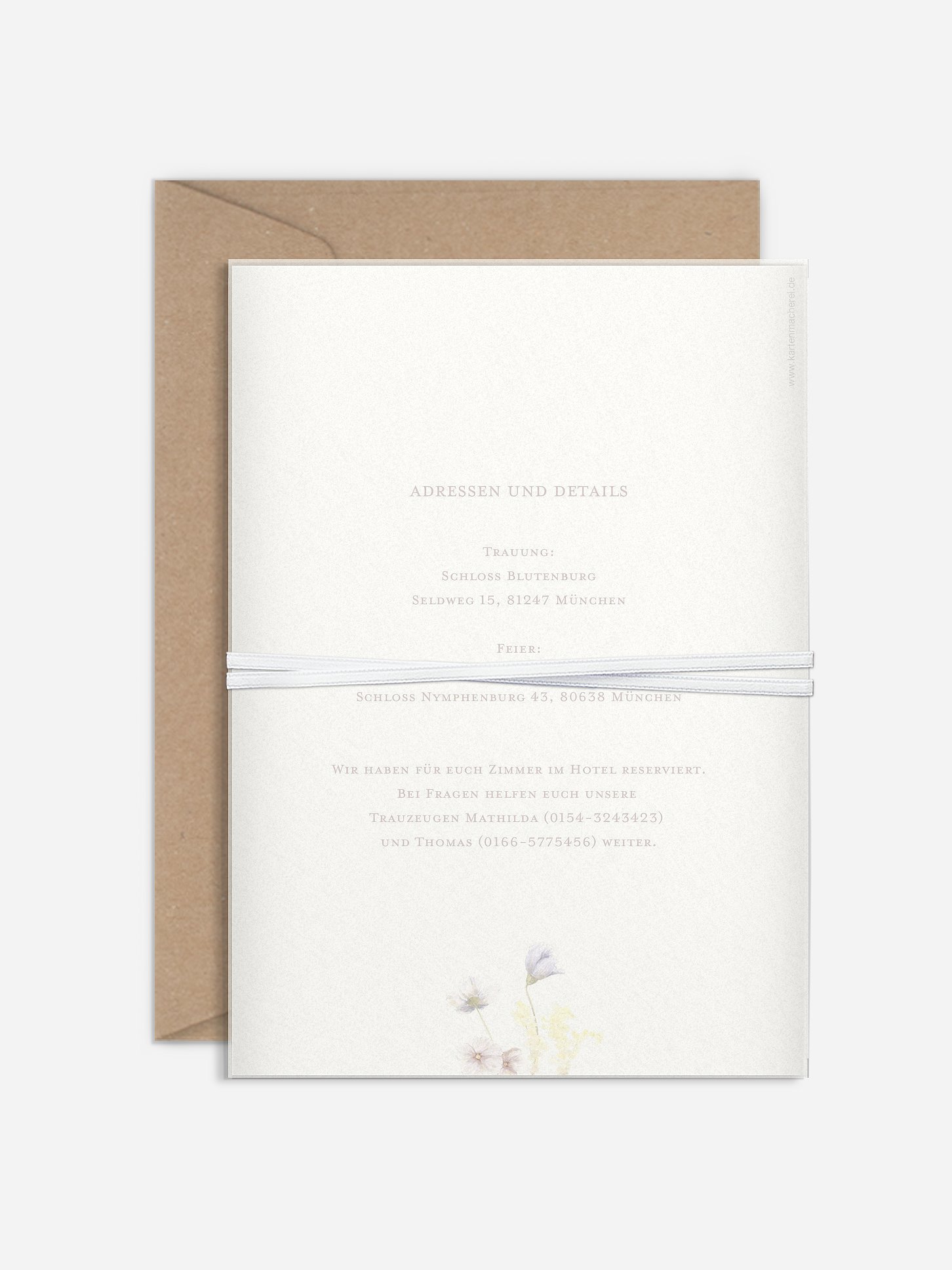 Hochzeitseinladung Les Fleurs