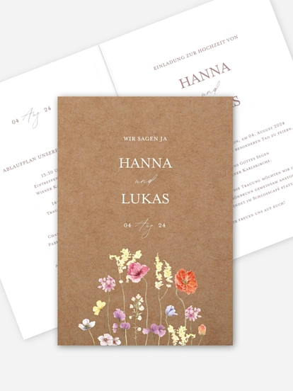 Hochzeitseinladung Les Fleurs