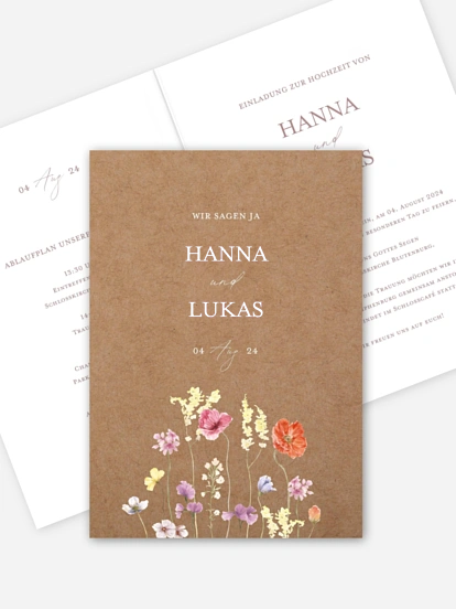 Hochzeitseinladung Les Fleurs