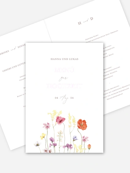 Menükarte Hochzeit Les Fleurs
