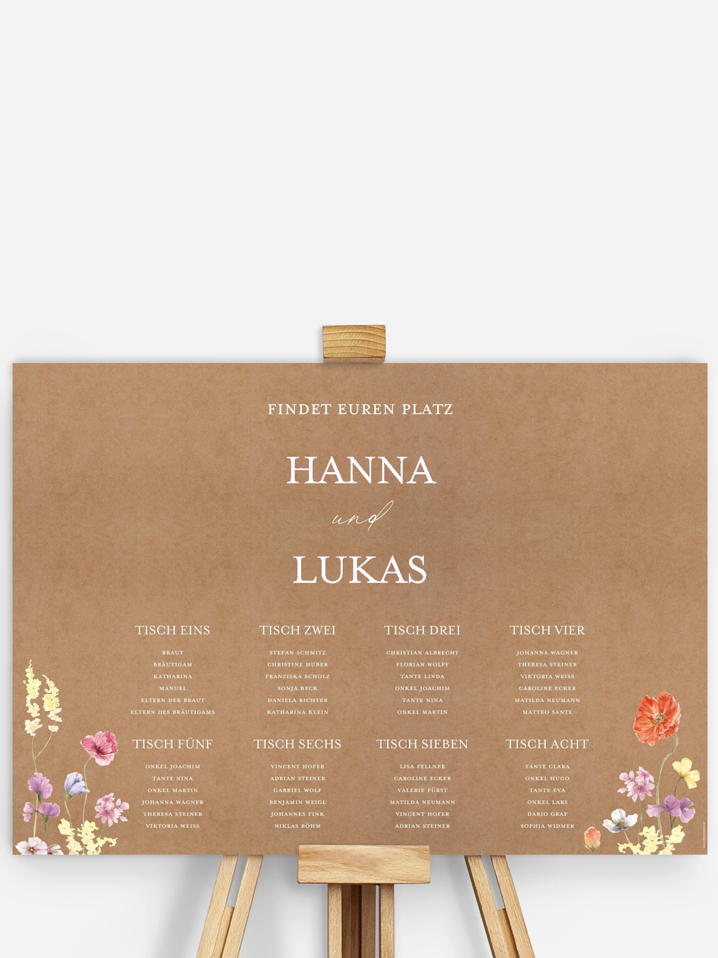 Sitzplan Plakat Les Fleurs