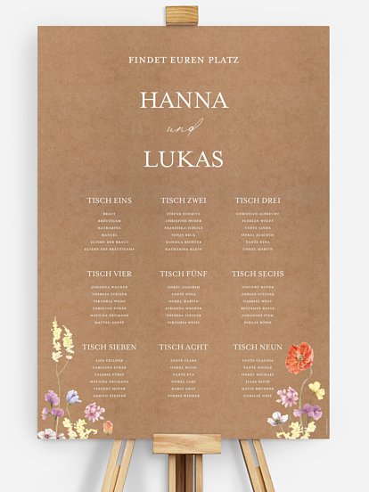 Sitzplan Plakat Les Fleurs