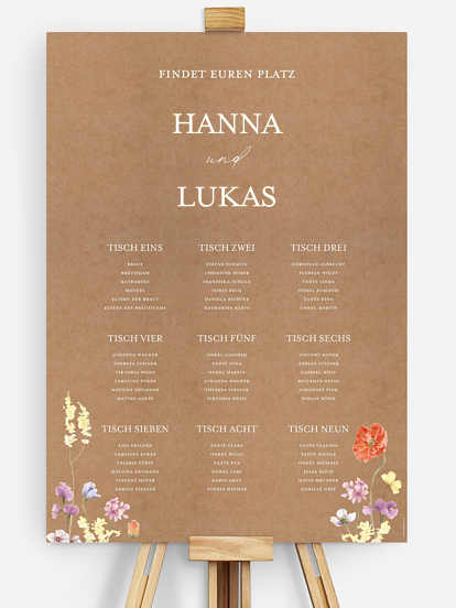 Sitzplan Plakat Les Fleurs