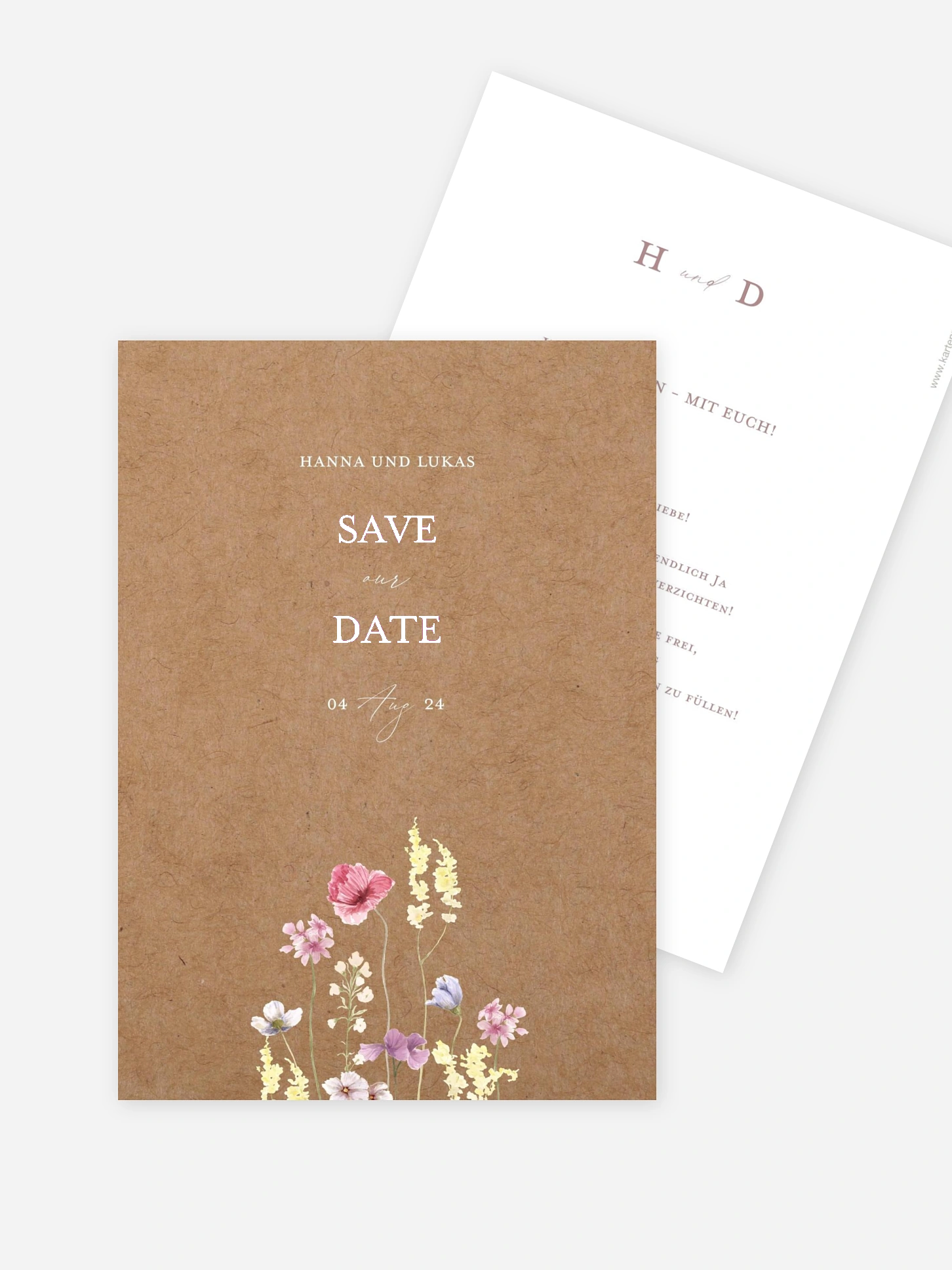 Save-the-Date Karte Les Fleurs