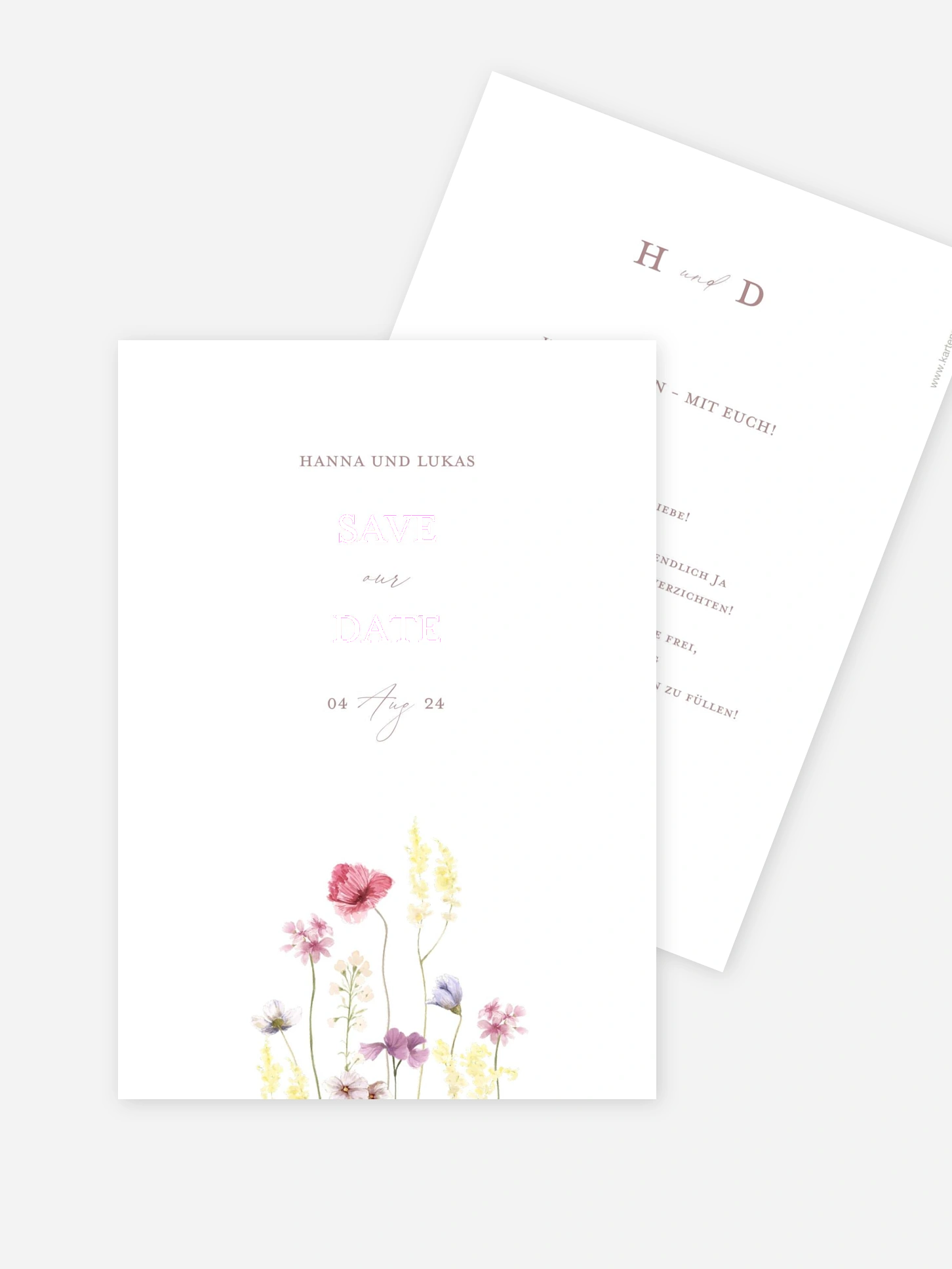Save-the-Date Karte Les Fleurs