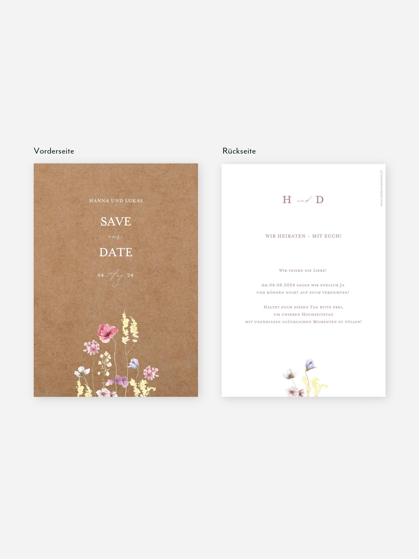 Save-the-Date Karte Les Fleurs