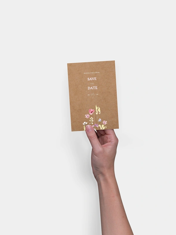 Save-the-Date Karte Les Fleurs