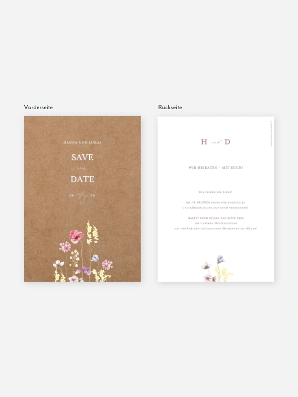 Save-the-Date Karte Les Fleurs