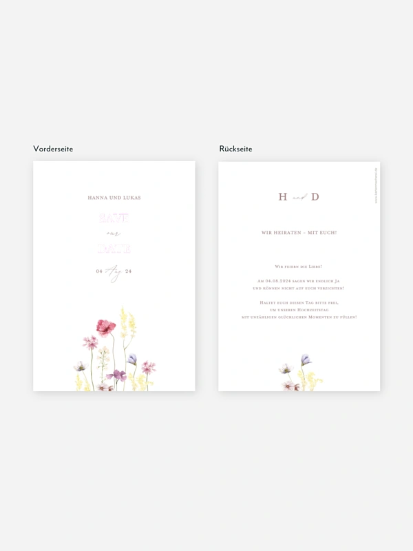 Save-the-Date Karte Les Fleurs