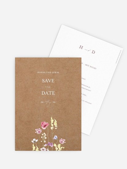 Save-the-Date Karte Les Fleurs