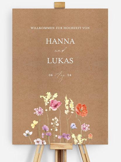 Willkommensschild Les Fleurs