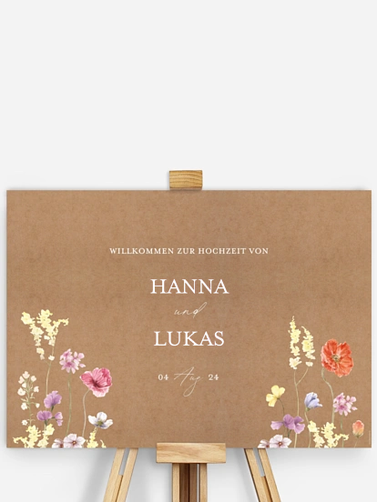 Willkommensschild Les Fleurs