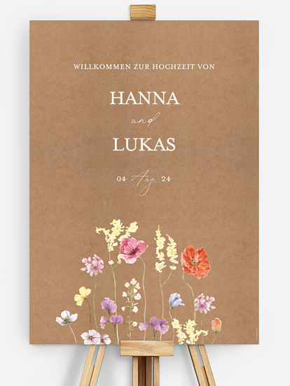 Willkommensschild Les Fleurs