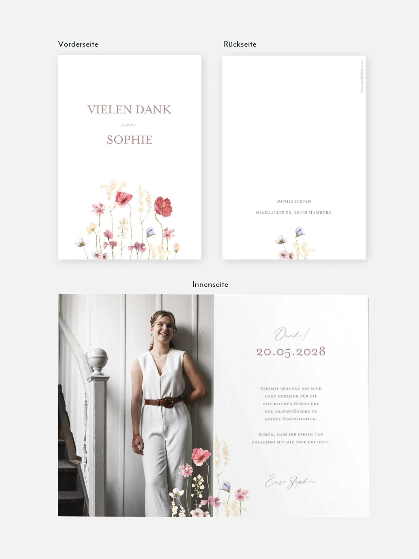 Danksagung Konfirmation Les Fleurs