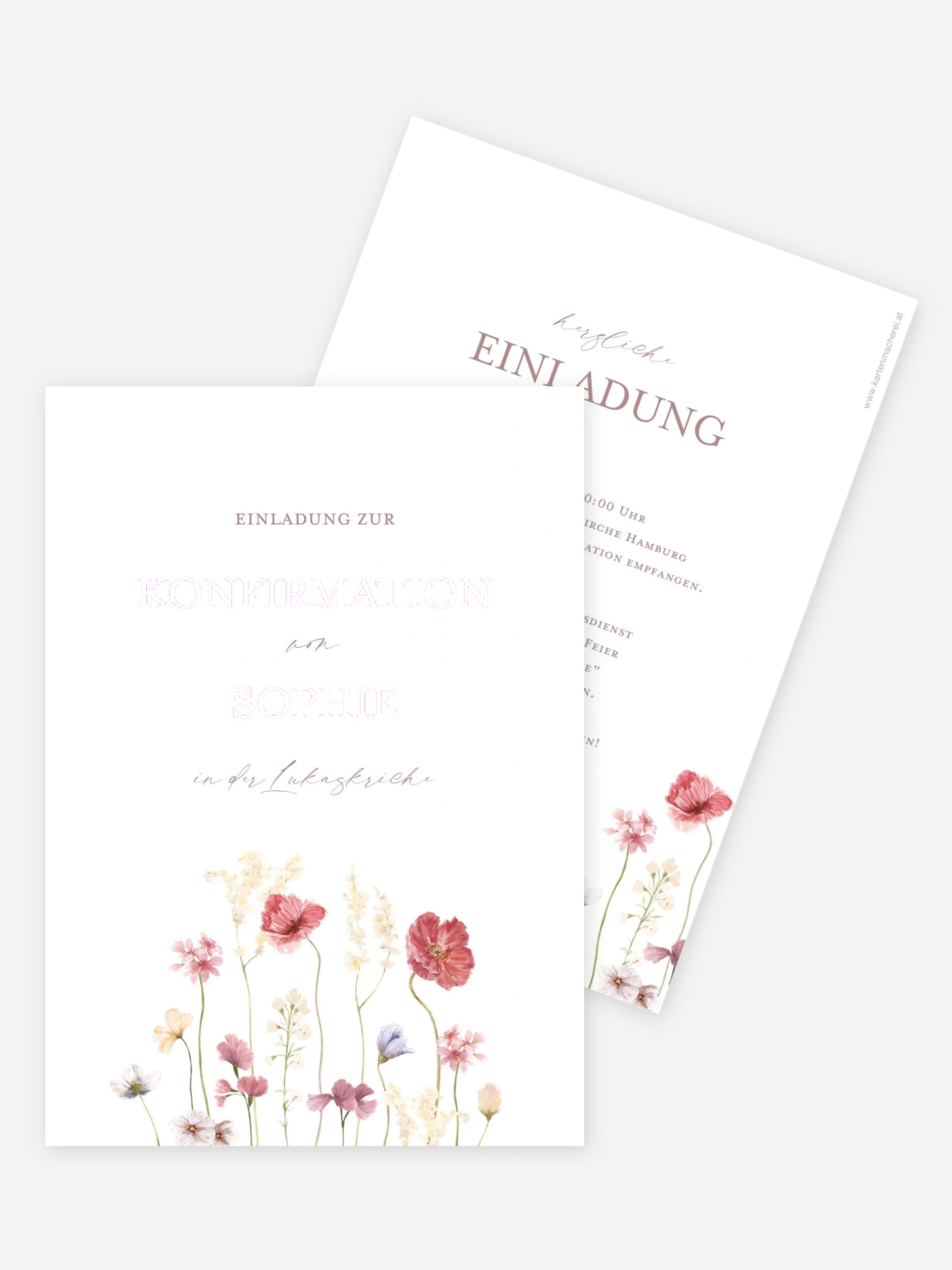 Konfirmationseinladung Les Fleurs