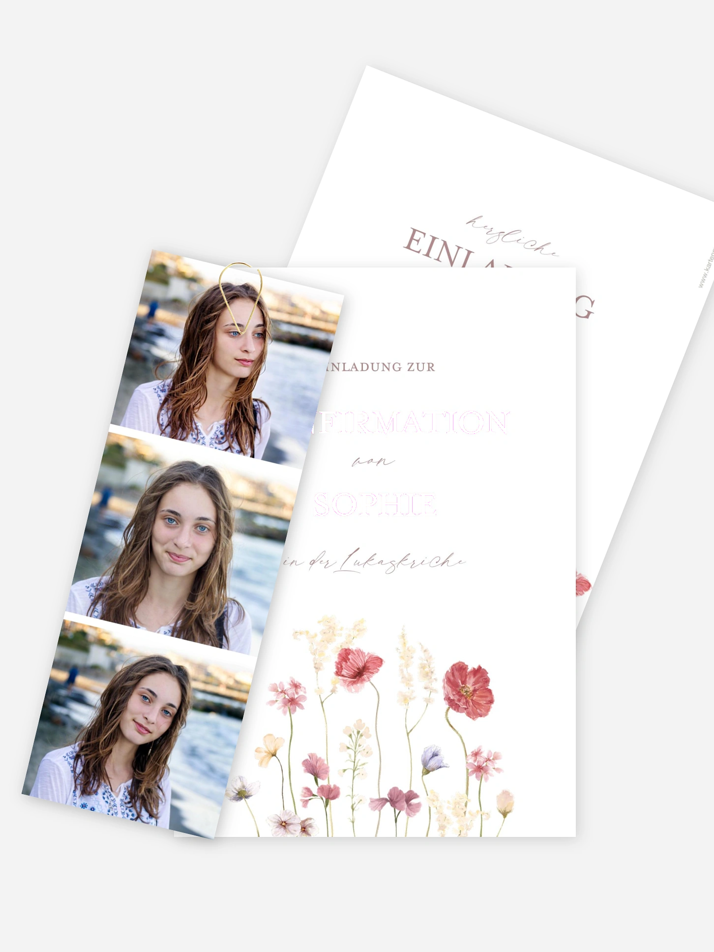 Konfirmationseinladung Les Fleurs