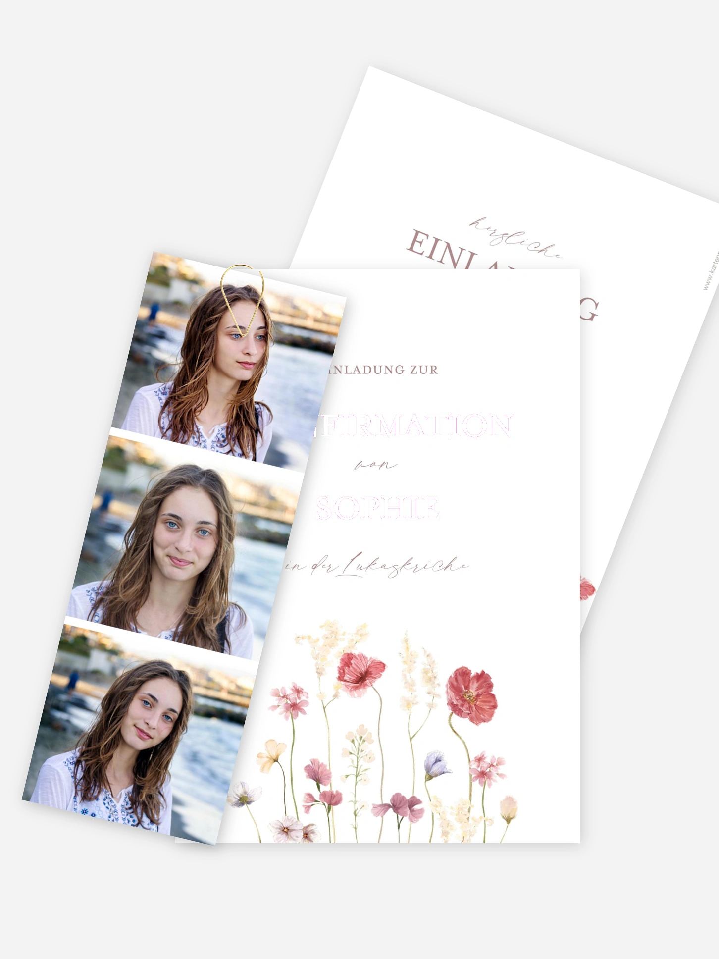 Konfirmationseinladung Les Fleurs