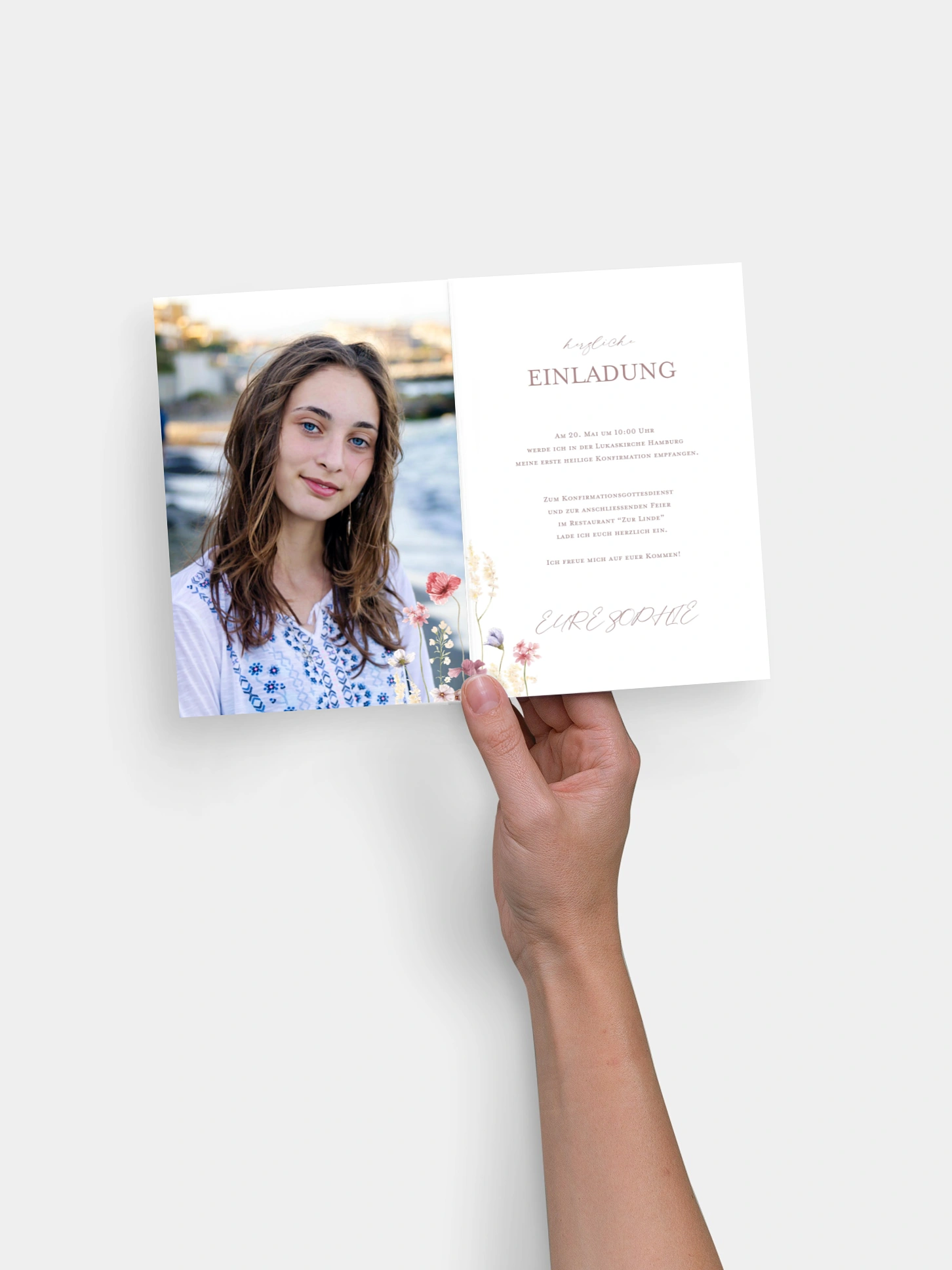 Konfirmationseinladung Les Fleurs