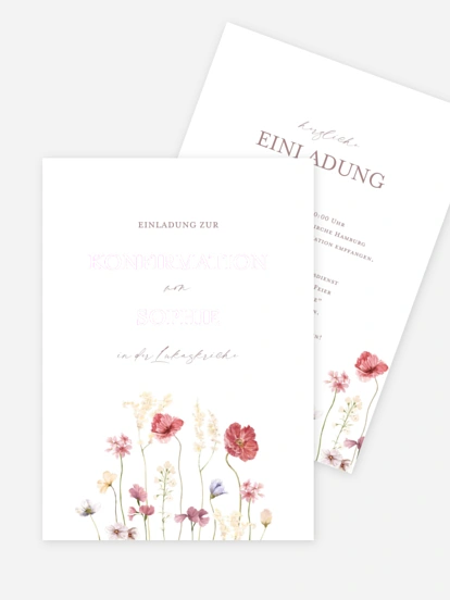 Konfirmationseinladung Les Fleurs