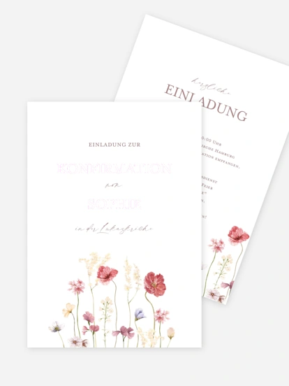 Konfirmationseinladung Les Fleurs