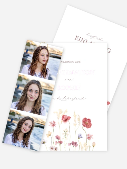 Konfirmationseinladung Les Fleurs