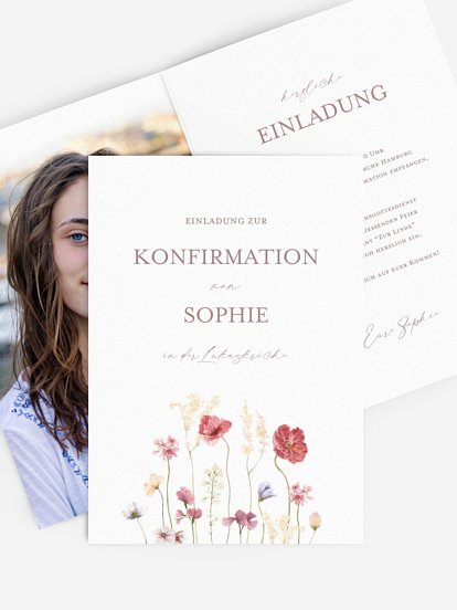 Konfirmationseinladung Les Fleurs