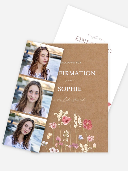 Konfirmationseinladung Les Fleurs