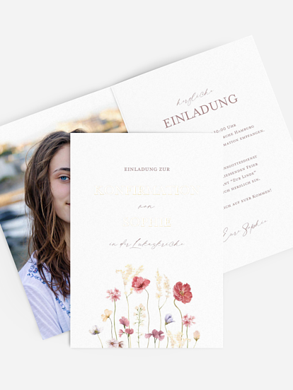 Konfirmationseinladung Les Fleurs